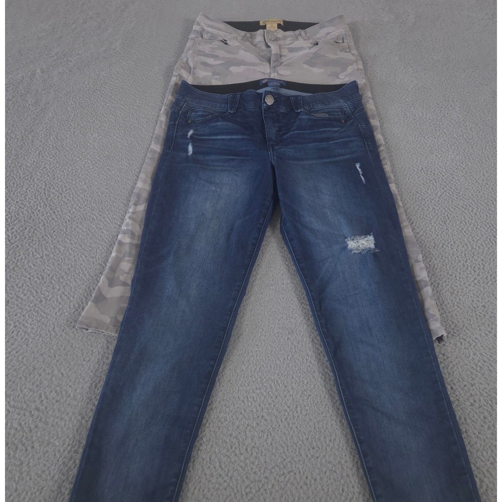 LOT OF 2 Democracy Jeans Women 14 Petite Multi Absolution Skinny Camo Distressed